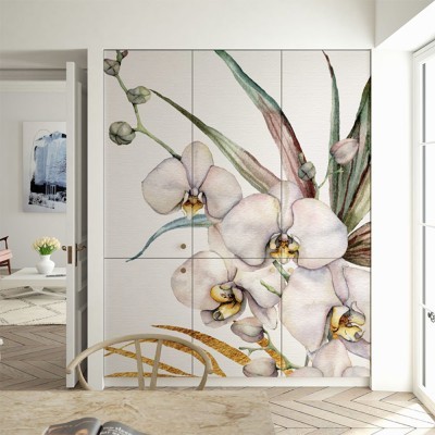 Διακόσμηση παιδικού δωματίου House Art - ΣΗΜΑΝΤΙΚΟ: Σε περίπτωση διαφοράς τιμής από το κατάστημα ισχύει παντα και μόνο η τιμή του καταστήματος Μπουκέτο με ορχιδέες, Line Art, Αυτοκόλλητα ντουλάπας,